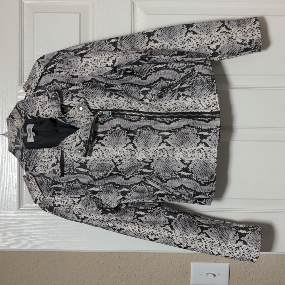 Faux Leather Snakeskin Jacket